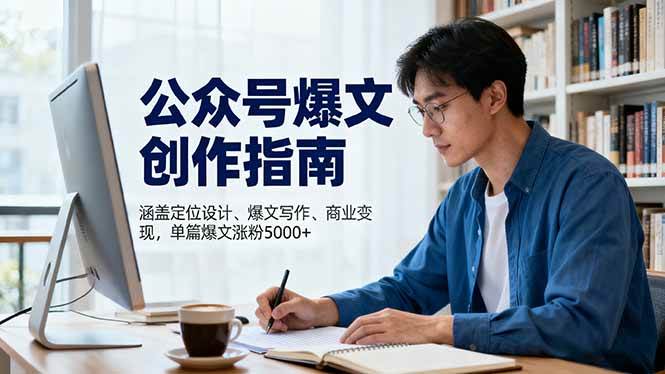 (16380期)公众号爆文创作指南,涵盖定位设计+爆文写作+商业变现,单篇爆文涨粉5000+-优优云网创