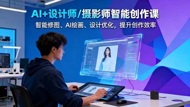 (16398期)AI+设计师/摄影师智能创作课:智能修图、AI绘画、设计优化,提升创作效率-优优云网创