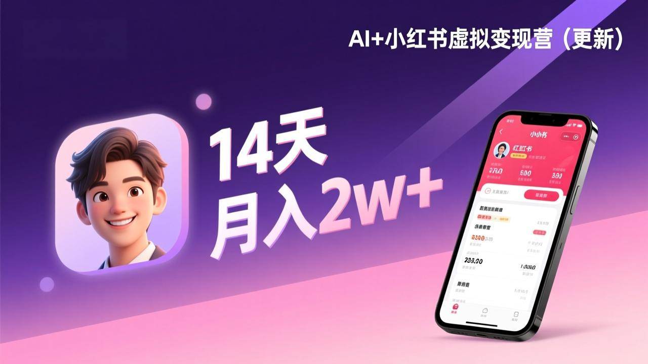 （17275期）AI+小红书虚拟变现营（更新），14天掌握选品、笔记、成交，打造自动化月入2w+事业-优优云网创