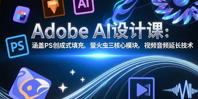 （15469期）Adobe AI设计课：涵盖PS创成式填充，萤火虫三核心模块，视频音频延长技术-优优云网创