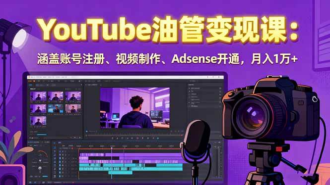 (15987期)2025YouTube油管变现课:涵盖账号注册、视频制作、Adsense开通,月入1万+-优优云网创