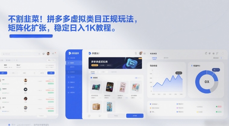 不割韭菜！拼多多虚拟类目正规玩法，矩阵化扩张，稳定日入1K教程【揭秘】-优优云网创