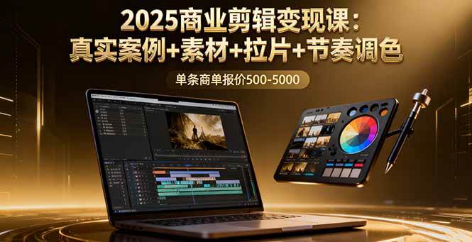 (16130期)2025商业剪辑变现课:真实案例+素材+拉片+节奏调色,单条商单报价500-5000-优优云网创