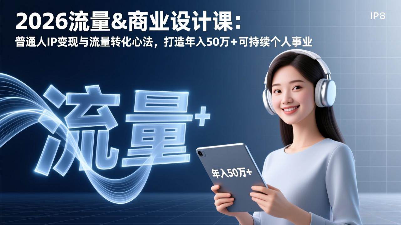（17246期）2026流量&商业设计课：普通人IP变现与流量转化心法，打造年入50万+可持续个人事业-优优云网创