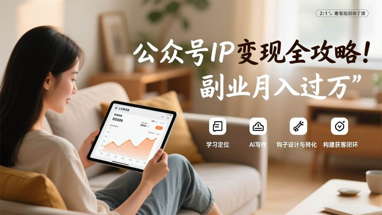 （17275期）公众号IP变现全攻略，学习定位、AI写作、钩子设计与转化，构建获客闭环，副业月入过万-优优云网创