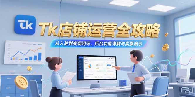 （15345期）Tk店铺运营全攻略，从入驻到变现闭环，后台功能详解与实操演示-优优云网创