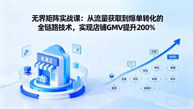 （16104期）无界矩阵实战课：从流量获取到爆单转化的全链路技术，实现店铺GMV提升200%-优优云网创