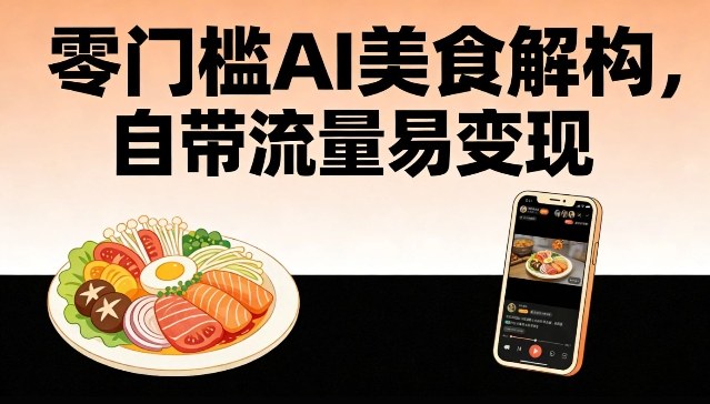 零门槛AI美食解构，自带流量易变现-优优云网创