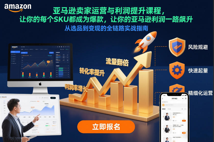 亚马逊卖家运营与利润提升课程，让你的每个SKU都成为爆款，让你的亚马逊利润一路飙升（更新12月）-优优云网创