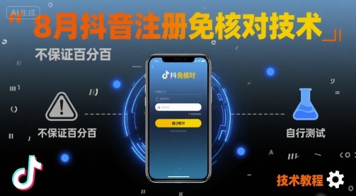 8月抖音注册免核对技术，不保证百分百，自测-优优云网创