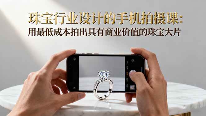 (16385期)珠宝行业设计的手机拍摄课:用最低成本拍出具有商业价值的珠宝大片!-优优云网创