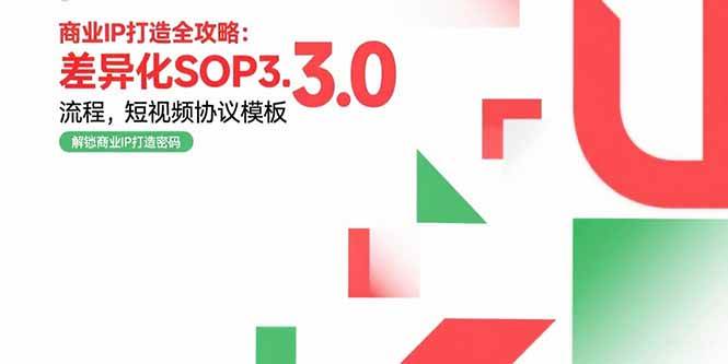 （15486期）商业IP打造全攻略：差异化SOP3.0流程，短视频协议模板，婚恋项目实战案例-优优云网创
