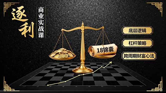 （16753期）《逐 利》商业实战课，底层逻辑、杠杆策略、18锦囊，跨周期财富心法（更新）-优优云网创