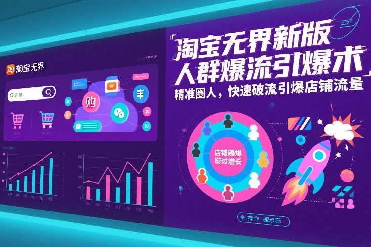 淘宝无界新版人群爆流引爆术，精准圈人，快速破流引爆店铺流量-优优云网创