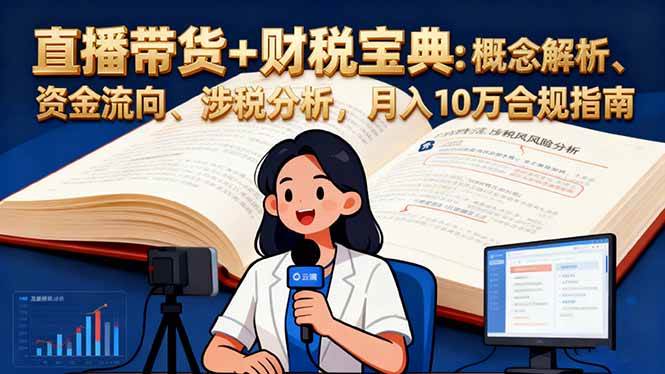 (16444期)直播带货+财税宝典:概念解析、资金流向、涉税分析,月入10万合规指南-优优云网创