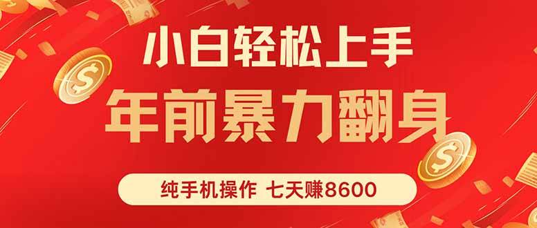 （16080期）七天狂赚8600，小白纯手机操作，日入1000+-优优云网创