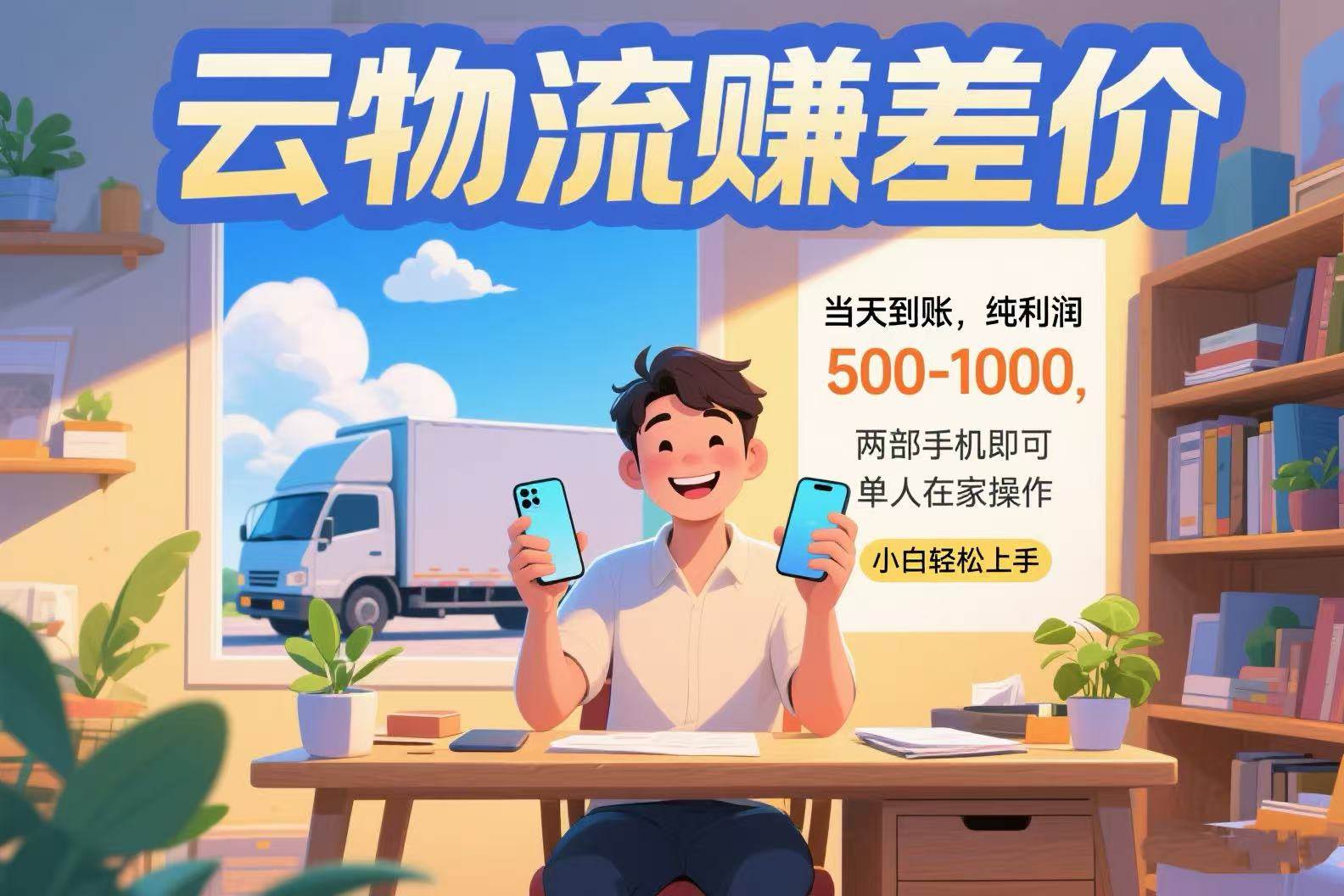 (15492期)云物流赚差价 当天到账纯利润500-1000 两部手机即可 可单人在家操作 小…-优优云网创