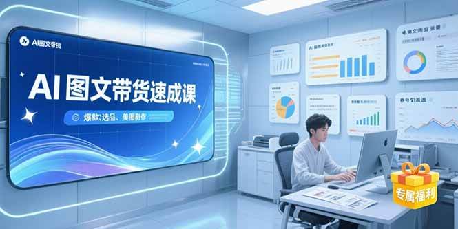 （15416期）AI图文带货速成课，养号引流秘籍，爆款选品策略，美图制作全流程-优优云网创