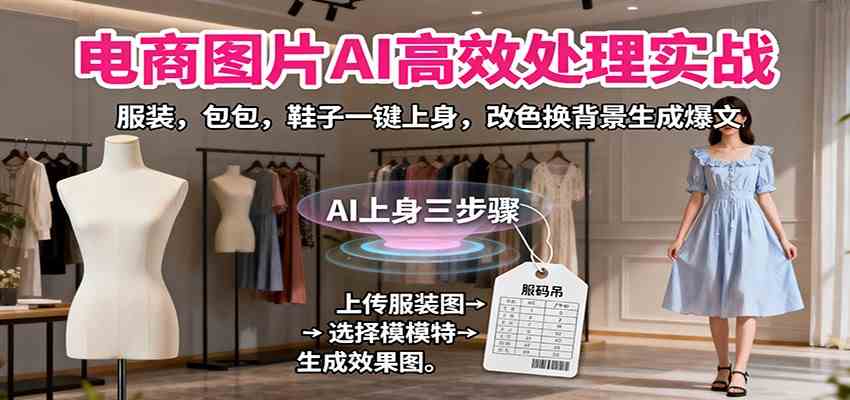 电商图片AI高效处理实战,服装,包包,鞋子一键上身,改色换背景生成爆文-优优云网创