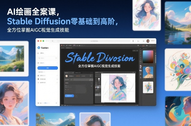 AI绘画全案课,Stable Diffusion零基础到高阶,全方位掌握AIGC视觉生成技能-优优云网创