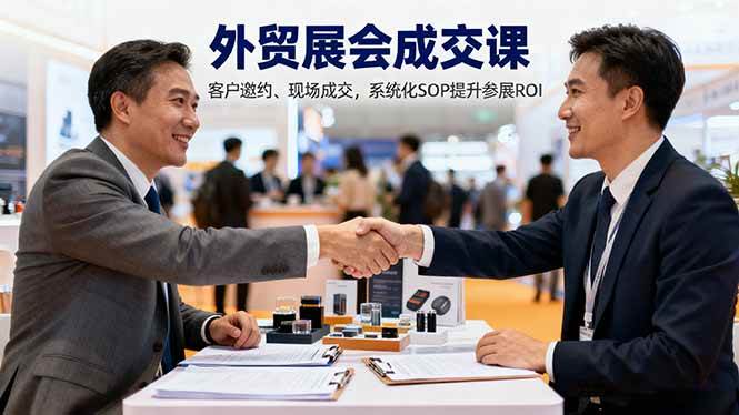 （16356期）外贸展会成交课，含目标制定、客户邀约、现场成交，系统化SOP提升参展ROI-优优云网创