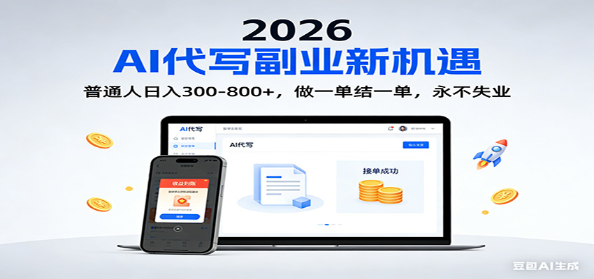 2026 副业首选!AI 代写日入 300-800,普通人0门槛,做一单结一单! 2026 副业首选!AI 代写日入 300-800,普通人0门槛,做一单结一单!