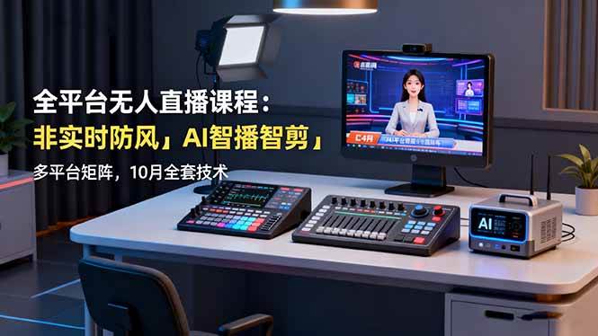(16279期)全平台无人直播课程:非实时防风+AI智播智剪+多平台矩阵,10月全套技术-优优云网创