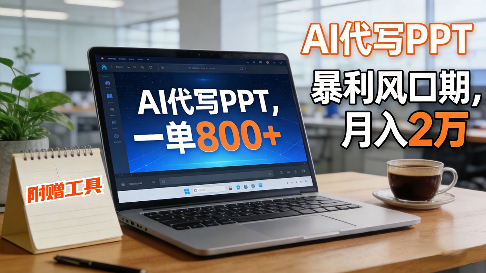 AI 代写做 PPT！一单狂赚 800+，风口期月入 2 万（工具 + 提示词直接送）-优优云网创