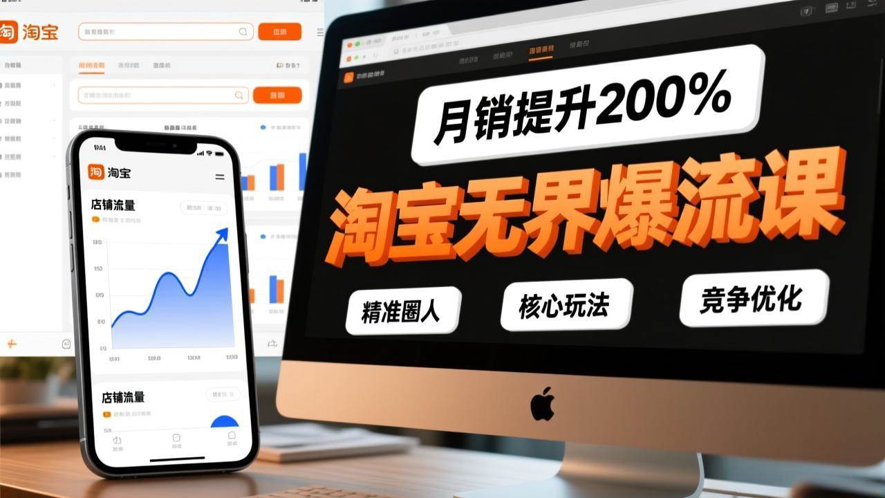 （17132期）淘宝无界爆流课，精准圈人、核心玩法、竞争优化，快速引爆店铺流量，月销提升200%-优优云网创
