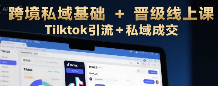 跨境私域基础+晋级线上课,Tilktok引流+私域成交-优优云网创