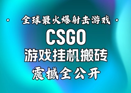 【年底大揭秘】基于全球最火爆的射击CSGO游戏挂G搬砖,日入5张+,震撼公开-优优云网创