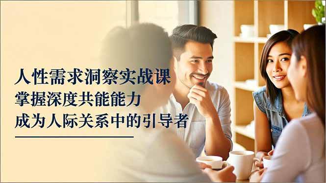 (16683期)人性需求洞察实战课,掌握深度共感能力,成为人际关系中的引导者-优优云网创