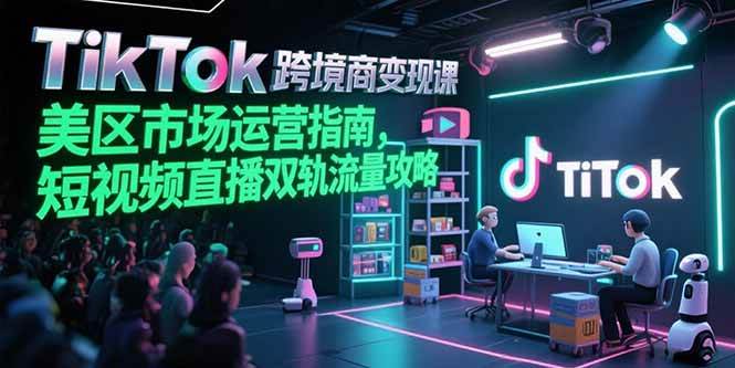 (15344期)TikTok跨境电商变现课,美区市场运营指南,短视频直播双轨流量攻略-优优云网创