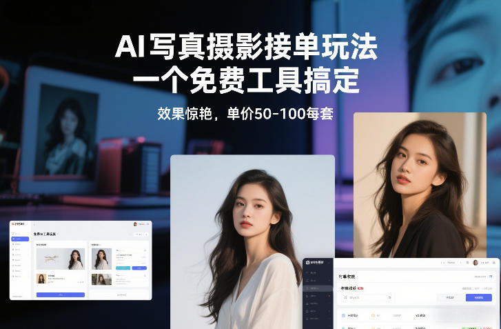 AI写真摄影接单玩法，一个免费工具搞定，效果惊艳，单价50-100每套-优优云网创