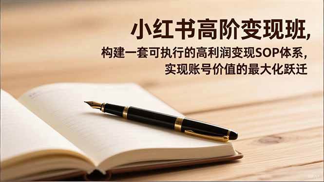 (16633期)小红书高阶变现班,构建一套可执行的高利润变现SOP体系,实现账号价值的最大化跃迁-优优云网创