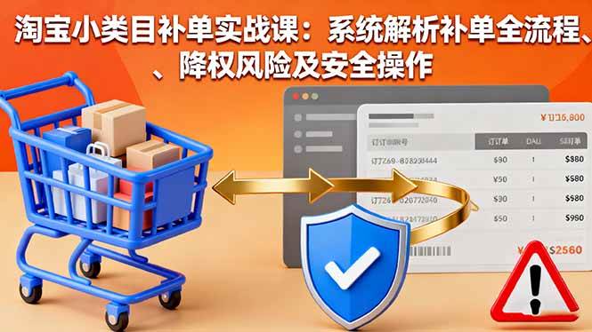 (16239期)淘宝小类目补单实战课:系统解析补单全流程、降权风险及安全操作-优优云网创