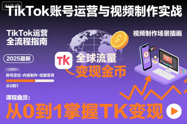 2025最新TikTok账号运营与视频制作实战全流程，从0到1掌握TK变现（含11月最新TK搬运技术）-优优云网创
