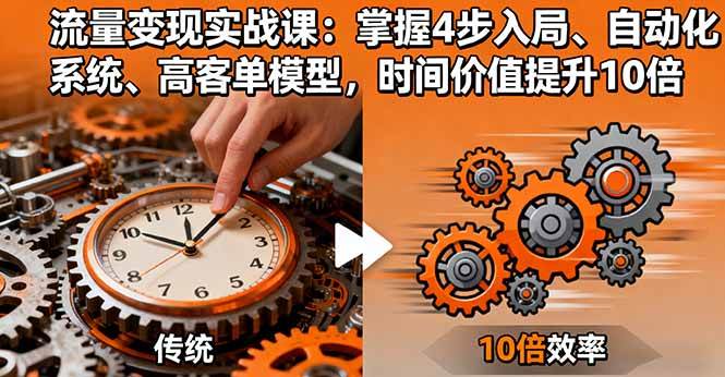 （16197期）流量变现实战课：掌握4步入局、自动化系统、高客单模型，时间价值提升10倍-优优云网创