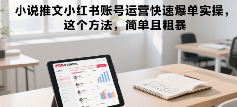 小说推文小红书账号运营快速爆单实操,这个方法,简单且粗暴-优优云网创
