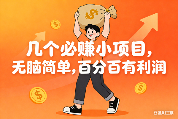 （16918期）几个必赚小项目，无脑简单，百分百有利润，副业首选，日入200+-优优云网创