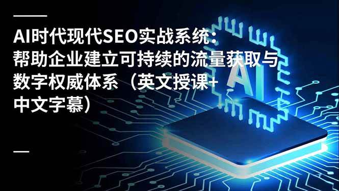 （16760期）AI时代现代SEO实战系统：帮助企业建立可持续的流量获取与数字权威体系（英文授课+中文字幕）-优优云网创