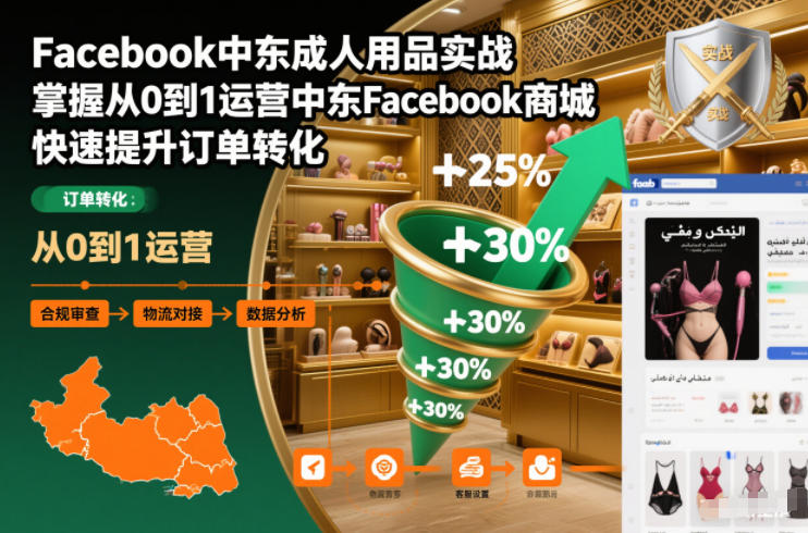 Facebook中东成人用品实战，掌握从0到1运营中东Facebook商城，快速提升订单转化-优优云网创