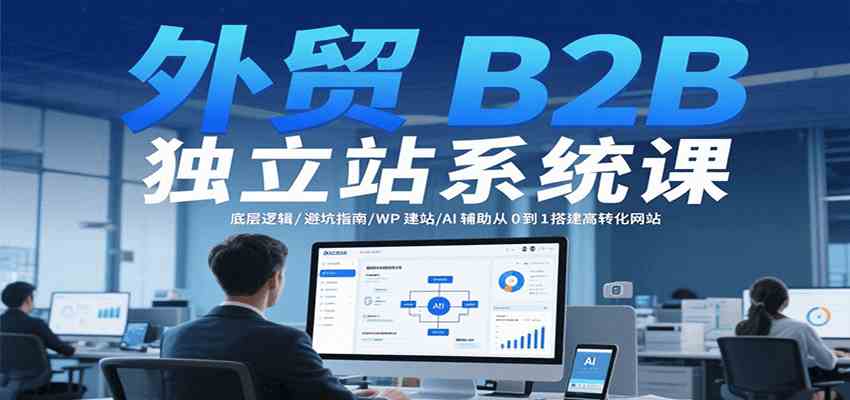 外贸B2B独立站系统课：底层逻辑/避坑指南/WP建站/AI辅助从0到1搭建高转化网站-优优云网创