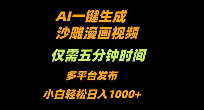 （16320期）AI一键生成沙雕动漫视频，只需5分钟，小白轻松日入1000+-优优云网创