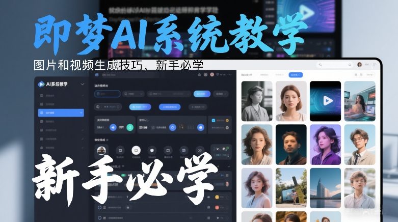 即梦AI系统教学，图片和视频生成技巧，新手必学-优优云网创