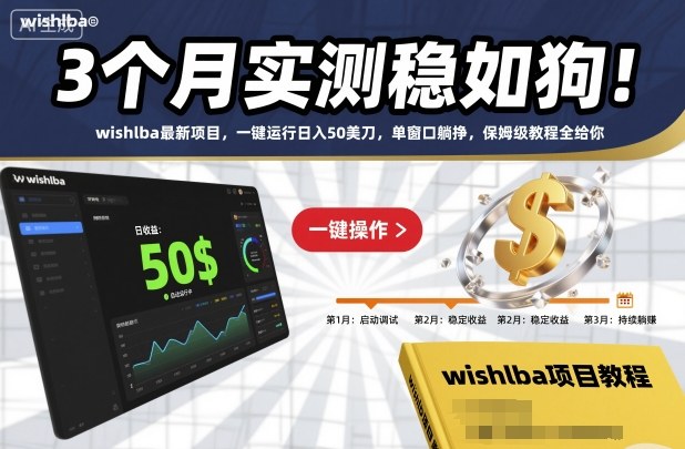 3个月实测稳如狗！wishlba最新项目，一键运行日入50美刀，单窗口躺挣，保姆级教程全给你【揭秘】-优优云网创