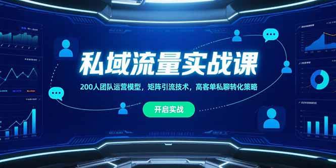 (15403期)私域流量实战课,200人团队运营模型,矩阵引流技术,高客单私聊转化策略-优优云网创