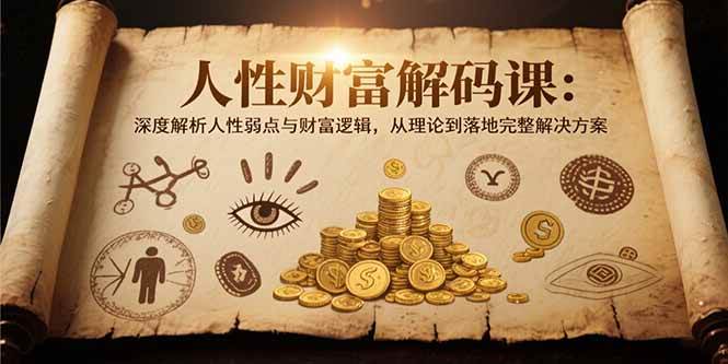 （15434期）人性财富解码课6.0：深度解析人性弱点与财富逻辑，理论到落地完整解决方案-优优云网创