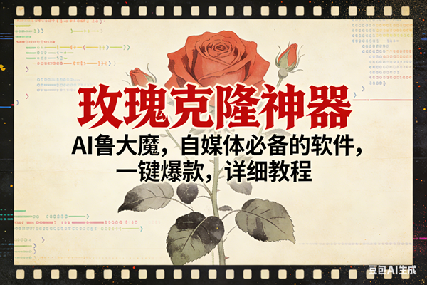 （17000期）玫瑰克隆神器，ai鲁大魔，自媒体必备，一键爆款，详细使用教程-优优云网创