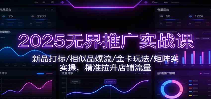2025无界推广实战课：新品打标/相似品爆流/金卡玩法/矩阵实操，精准拉升店铺流量-优优云网创